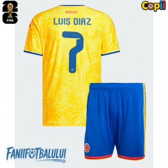 Columbia Luis Diaz #7 Echipament de Fotbal Replică Mondial 2026 Copii Acasa (+ Șorturi)